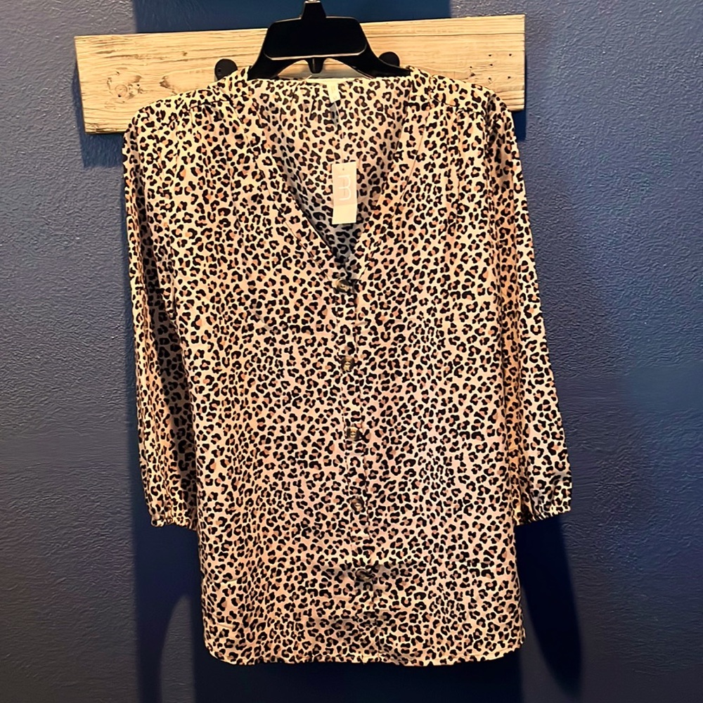Leopard print blouse- size M